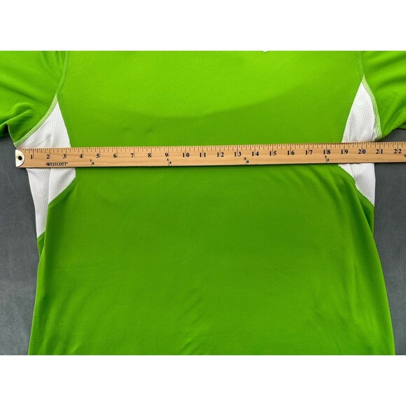 Nike Running Shirt Mens Large Dri Fit Solid Green Short Sleeve Run Breathable - Picture 8 of 9